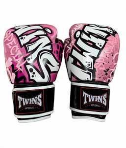 Gants de boxe en cuir rose personnalisés, dernière collection, à succès, avec sangles réglables auto-agrippantes pour le kick-boxing et les arts martiaux - Product Image 1
