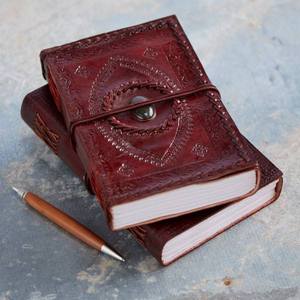 Vintage Genuine Leather Spell Book <b>Journal</b> Handmade Deckle Edge Paper Blank <b>Writing</b> Notebook Antique Grimoire Diary Sketchbook - Product Image 3