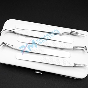 Pinzas para extensión de pestañas RMI Silver Shin Tip de acero inoxidable con recubrimiento en polvo blanco y estuche magnético blanco - Product Image 2