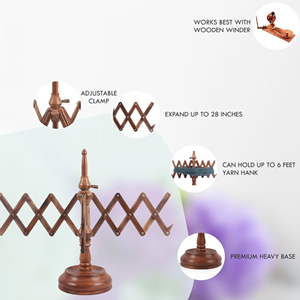 เครื่องม้วนไหมพรมไม้สีน้ำตาล ใช้สำหรับถักไหมพรมได้ดีเยี่ยม โดย Ayaans Creations - Product Image 1