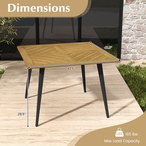 Tavolo da Pranzo per Esterni in Legno di Acacia per 4 Persone, Ideale per Giardino, Bordo Piscina e Cortile - Product Image 5