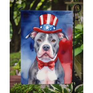 Drapeau de jardin patriotique américain Pit Bull Terrier boîte aux lettres multicolore bannière de cour décorative pour Patio oeuvre cour pelouse signe - Product Image 3