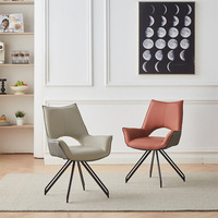 Chaise de salle à manger pivotante de luxe Le Style Luxe, revêtement bleu et marron, pour restaurant et maison
