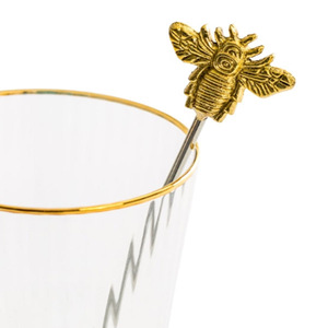 Juego de 4 agitadores de bebidas dorados con diseño de abeja, agitadores de cóctel de metal - Product Image 2