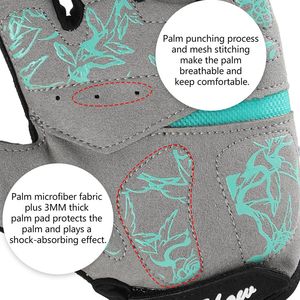 Guantes de Ciclismo de Verano, Medios Dedos, Impermeables, Resistentes al Viento, con Acolchado de Gel y Cierre de Velcro para Ciclismo de Montaña y Carretera - Product Image 5