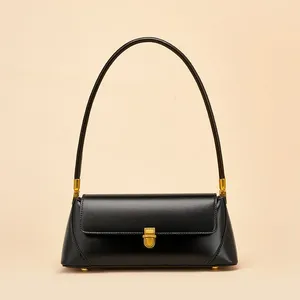 Bolsos de Hombro de Cuero Genuino para Mujer, Estilo Vintage, Correa Única, Portátiles, Impermeables, de Alta Calidad, para Invierno, Más Vendidos - Product Image 1