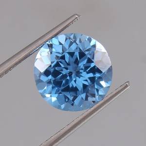 Pierre précieuse naturelle certifiée de qualité supérieure, bleu ciel aigue-marine, taille ronde, pour la fabrication de bijoux - Product Image 6