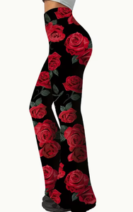 Hardhoodi Interination Women's Sporty High Waist <b>Flare</b> <b>Leggings</b> Elastic Waist Full-Length Yoga Workout Trousers Pockets Four - Product Image 3