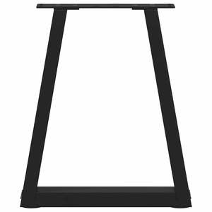 Ensemble de 2 pieds de table en acier noir thermolaqué, pieds de meubles - Product Image 5