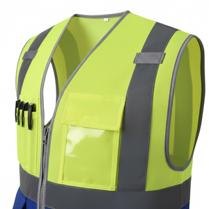 Chaleco de Seguridad de Alta Visibilidad Elite Vanguard International, Reflectante, Ecológico, de Poliéster, Unisex, para Trabajo, con Múltiples Bolsillos - Product Image 3
