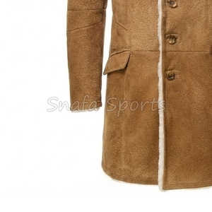 Factory Design New Arrival <b>Shearling</b> Faux Fur Leather <b>Jacket</b> Wholesale Rate Fashionable Men's Biker Leather <b>Bomber</b> <b>Jacket</b> - Product Image 4