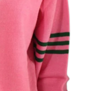 เสื้อคาร์ดิแกนแบบ Varsity สำหรับผู้หญิง ปักลายตามสั่ง ติดกระดุมด้านหน้า เสื้อถักแบบ Sorority สีชมพูเขียว - Product Image 3