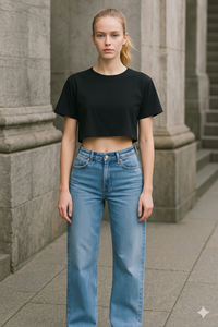 Camiseta de Punto Casual para Mujer, 100% Algodón, 160g, Transpirable, Ecológica, Suave, de Primera Calidad, Cuello Redondo, Manga Corta, Verano, Venta al Por Mayor OEM - Product Image 6