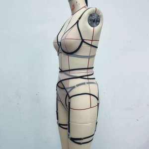 OEM 2026 Lingerie Érotique Intime en Coton Côtelé 100% avec Nœud, Soutien-Gorge en Dentelle, Porte-Jarretelles Fantaisie, String, Sous-vêtements Sexy pour Femme, Ensemble Exotique - Product Image 4