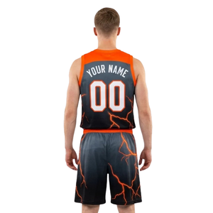 Conjunto de Uniforme de Baloncesto con Diseño Gráfico para Hombre, Jersey sin Mangas con Cuello Redondo y Pantalones Cortos Holgados a Juego con Nombre del Equipo y Número del Jugador - Product Image 2