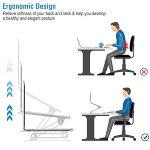 Soporte de Aluminio para Portátil, Ajustable en Ángulo, con Ventilación de Calor y Función de Elevación - Product Image 4