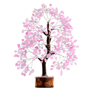 Árbol de Cristal de Cuarzo Rosa al por Mayor (Alambre Plateado) Tallado Estilo Ángel, Decoración de Piedras Preciosas Curativas de 7 Chakras de Alta Calidad - Product Image 1