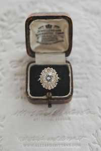 Bagues de fiançailles double halo en diamant 1,50 carat, taille ronde et baguette, diamants de laboratoire, or massif 14K 18K, bijoux fins classiques pour mariage - Product Image 3