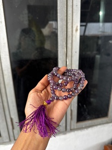 Collar Jap Mala de Cristal de Amatista Hecho a Mano, 108 Cuentas Pulimentadas en Forma de Círculo, para Meditación Budista, Yoga y Sanación, Artesanía RAIS AGATE - Product Image 3