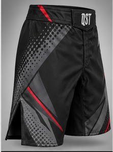 Shorts de combat MMA pour hommes QST, noir, gris, rouge, impression par sublimation, évacuation de l'humidité, séchage rapide, shorts d'entraînement athlétique - Product Image 3