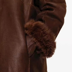 Servicio OEM, Abrigo Largo de Cuero para Hombre, de Invierno, a Bajo Precio, Manga Larga, Elegante, Cómodo, con Cinturón, Antiarrugas, Transpirable, Gran Venta - Product Image 5