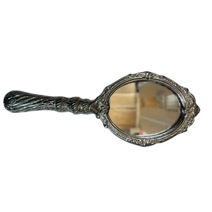 Vintage Brass Hand Mirror with Ornate Fish Motif Handle Antique Gold Finished Handheld Cosmetic Mirror for Professional Salon - Product Image 3