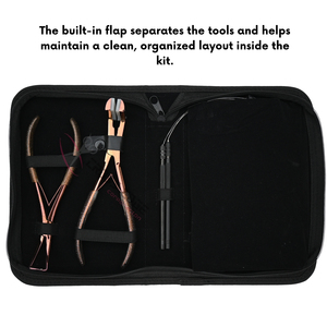 Premium Hair Extension Toolkit with Tape Applicator Bead Remover <b>Tool</b> Loop Set Scissors Styling Clips & Hair Extension Pliers - Product Image 5