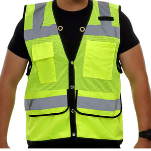 Chaleco de Seguridad Reflectante de Alta Visibilidad en Dos Tonos para Construcción Nocturna y Ciclismo, Chaquetas de Poliéster para Construcción, Logotipo Personalizable - Product Image 3