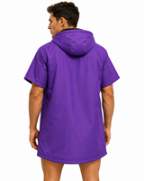 Parka de Natación con Capucha Larga Impermeable Unisex Personalizada, Bata de Cambio de Secado Rápido, Chaqueta de Surf de Manga Corta con Cremallera Completa, OEM