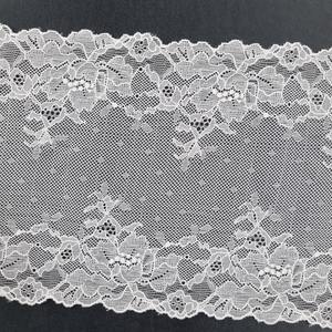 Ribete de Encaje Elástico con Borde Floral de 17.5cm, Encaje Elástico Ancho Ligero con Diseño Festoneado para Lencería, Vestidos, Decoración Nupcial - Product Image 4