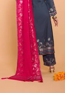 Safaa Brand Designer Viscose Woven Salwar Kameez Ladies <b>Kurta</b> Pant Set with Jacquard Dupatta Safaa kani <b>Women</b> Suits Material - Product Image 2