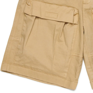 Shorts cargo modernes pour garçons, tissu en mélange de coton et de polyester, léger, respirant, couleur unie, avec fermeture à boutons et poches - Product Image 3