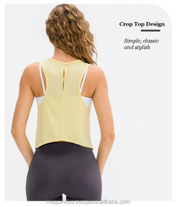 Women Sleeveless Knitted Short Solid Color Yoga Fitness Sports Workout Tank <b>Top</b> Breathable Loose Button Tassel <b>Sequined</b> - Product Image 5