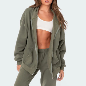 Conjuntos Deportivos Casuales de 2 Piezas para Mujer, Sudadera Corta con Cierre y Pantalones, Trajes Deportivos de Otoño (Con Diadema) - Product Image 3