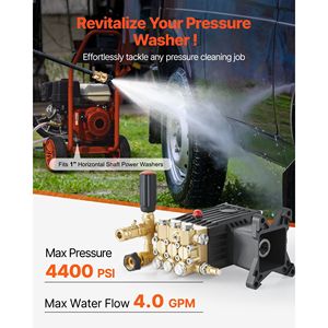 Pompa a Pistoni Triplex Orizzontale per Idropulitrice, Albero da 1 Pollice, 3600 PSI, 3.7 GPM, Ricambio per Attrezzature di Pulizia Idropulitrici - Product Image 2