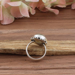 Bague en argent sterling 925 avec pierre de préhnite naturelle en sertissage clos, pierre de raisin vert, bijoux en pierre précieuse véritable, coupe brillante, pour les fêtes - Product Image 6