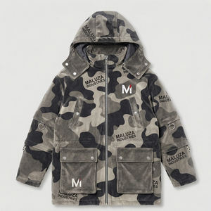 Veste à capuche camouflage pour homme, style urbain et outdoor, multi-poches, streetwear tendance, vêtements MALUZA INDUSTRIES - Product Image 1