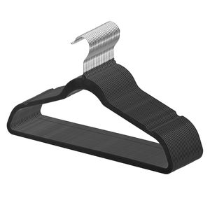 Appendiabiti in Velluto Nero con Capacità di Carico di 5 kg, Confezione da 50, Gancio Girevole a 360 Gradi, Design Ultra Sottile 0.2, Antiscivolo per Uso Domestico e Conservazione Abiti - Product Image 1