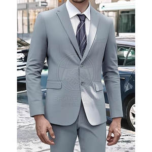 Traje elegante para hombre de negocios, tela de alta calidad, chaqueta y pantalones de corte ajustado para un look profesional. - Product Image 2