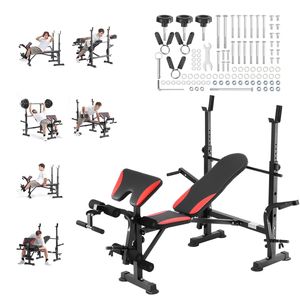 Panca Piana Multifunzione Regolabile da 300 kg per Allenamento Completo del Corpo, Ideale per Palestra Domestica, Esercizi di Pressione e Sit-up - Product Image 1