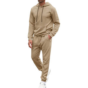 ชุดวอร์มผู้ชาย ผ้าฝ้ายผสม ระบายอากาศได้ดี ทรงเข้ารูป เสื้อแจ็คเก็ตมีฮู้ด กางเกงลำลอง ชุดออกกำลังกาย ชุดกีฬาวิ่ง เทรนนิ่ง - Product Image 3