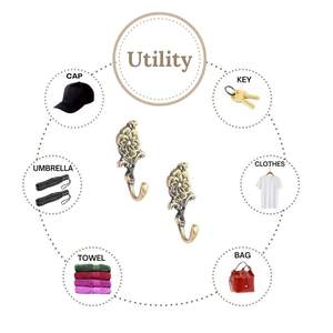 Crochet en aluminium multifonctionnel pour salle de bain et cuisine – Idéal pour vêtements, manteaux, clés – Design luxueux et écologique – Fixation murale à vis en forme de fleur - Product Image 5