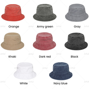 Chapeau Bob en Toile de Coton Lavée avec Logo Personnalisé, Unisexe, Couleur Unie, Décontracté, Printemps-Été, Adulte, 58-60CM - Product Image 4