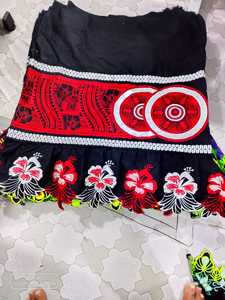 Plus Size Black A-Line <b>Skirt</b> Bohemian Floral Embroidery Natural Waist Women'<b>s</b> Mumu Dress Lava Lava Aroha Printed <b>Skirts</b> - Product Image 4