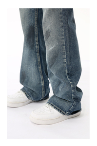 Wholesale Custom Breathable Winter <b>Print</b> Straight Denim 100% Cotton <b>Mens</b> Casual <b>Jeans</b> Vintage Dark Wash Heavyweight Durable - Product Image 5