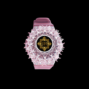 Montre de luxe en or rose avec quartz, moissanite et diamants, bracelet en caoutchouc rose, cadran en cristal saphir, résistance à l'eau 10 bars - Product Image 1