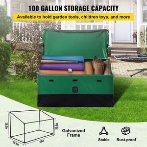 Contenitore da Esterno Impermeabile in PE da 100 Galloni con Telaio Zincato, Protezione per Ogni Condizione Atmosferica, Portatile per Uso su Terrazza e Patio - Product Image 4