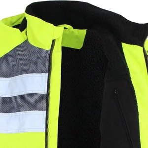 Wholesale Coated Hi Vis Waterproof Quilted Hooded Safety <b>Jackets</b> Unisex Custom Front Logo Industrial Safety <b>Jacket</b> For <b>Man</b> - Product Image 3