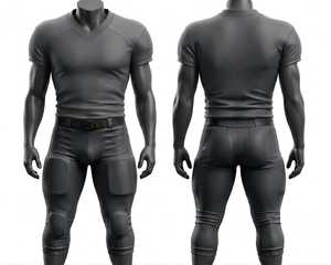 Men's V-Neck Short Sleeve Football Jersey with Padded Pants Fitted Moisture Wicking Breathable Sportswear All Seasons - Product Image 1