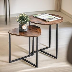 Table d'appoint en fer avec plateau en bois de qualité supérieure, conçue pour un intérieur sophistiqué, avec fer poli et bois massif - Product Image 6
